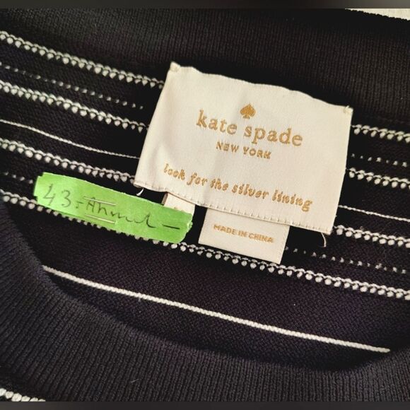 Kate spade Striped Black & White Sleeveless Dress Size Medium - Picture 11 of 13